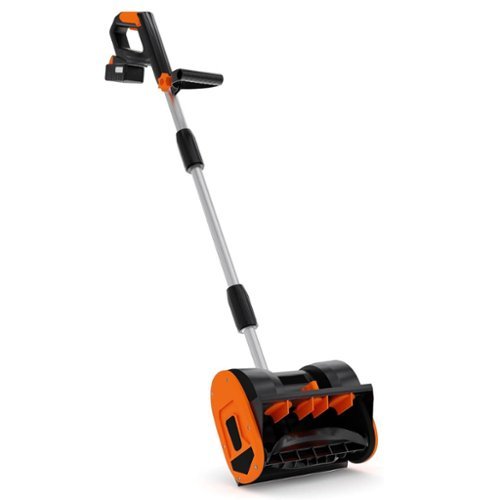 Qeetex - 12Inch Electric Snow Blower, Cordless Snow Shovel for Walkway, Driveway, Sidewalk, Orange-Front_Standard 