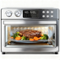 Beelicious - 28QT Air Fryer Toaster Oven Combo, Large 12-in-1 Convection Countertop Oven with Next-Gen HeatWave Convection - Silver-Front_Standard