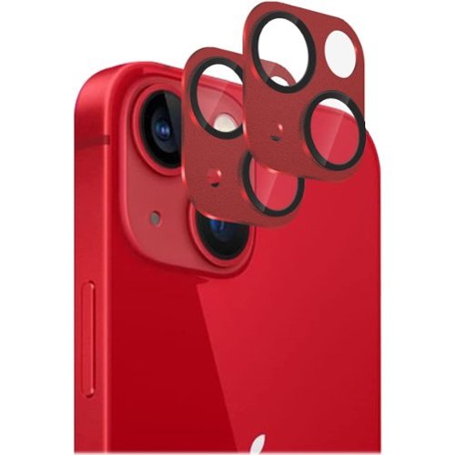 SaharaCase - ZeroDamage Camera Lens Protector for Apple iPhone 13 and iPhone 13 mini (2-Pack) - Red-Angle_Standard 