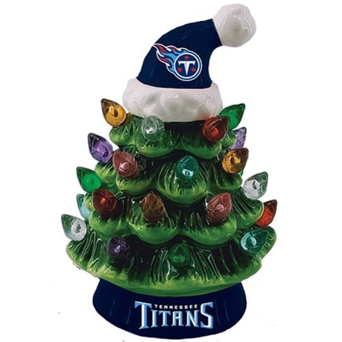 Evergreen Enterprises - Tennessee Titans 8" Light Up Ceramic LED Christmas Tree - Multicolor-Front_Standard 