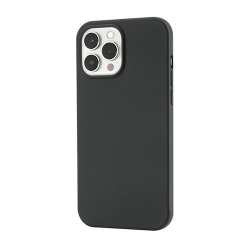 Best Buy essentials™ - Liquid Silicone Case for iPhone 13 Pro Max and iPhone 12 Pro Max - Black-Front_Standard 