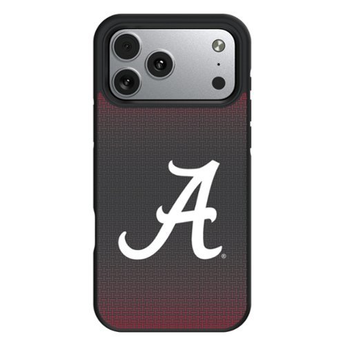 Keyscaper - NCAA - Alabama Crimson Tide Linen Logo iPhone Bump Case - 16 Pro Max - Black-Front_Standard 