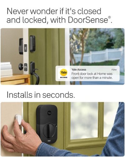 Yale Assure Lock 2 - Smart Lock Wi-Fi Deadbolt with Push Button Keypad | Key Access - Black Suede GLOBAL SHIPPING