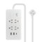 Insignia™ - 4-Outlet / 1-USB-C / 2-USB 1,200 Joules Surge Protector Strip with 6 ft. Power Cord - White-Front_Standard