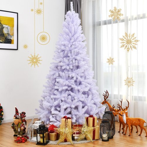 Costway - 7.5Ft Hinged Christmas Tree Pine Tree 1346 Tips Metal