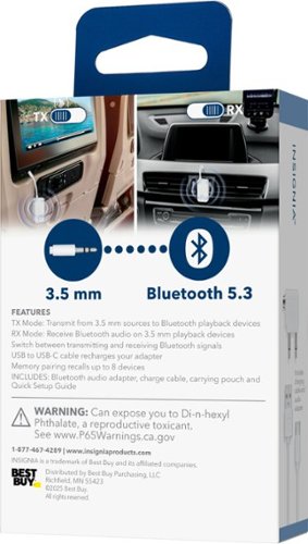 Insignia™ 3.5 mm to Bluetooth Audio Adapter - White BUY IN DUBAI