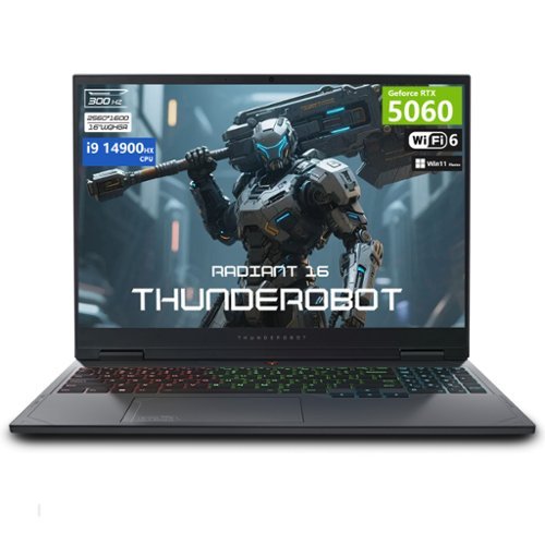 Thunderobot - Radiant 16 16" WQXGA Gaming Laptop - Intel Core i9-14900HX with 16GB RAM - NVIDIA GeForce RTX 5060 - 512GB SSD - Black-Front_Standard 