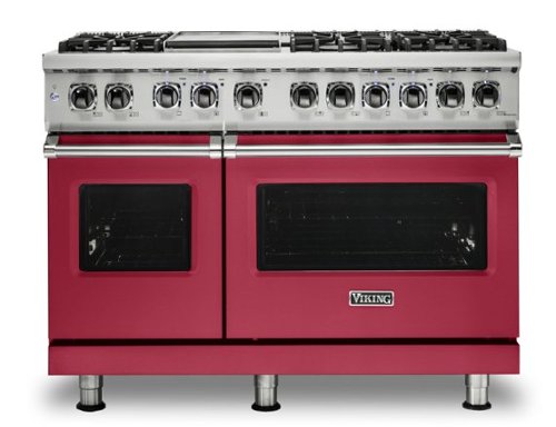 Viking - 5-Series Dual Fuel Self-Clean 48"W Sealed Burner Range - Valentine-Front_Standard 
