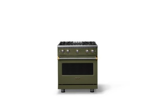 Viking - 30 in. Wide Pro 5 Series 4.0 Cu. Ft. Freestanding Sealed 4 Burner Gas Convection Range - Martini/Brushed Brass - Martini