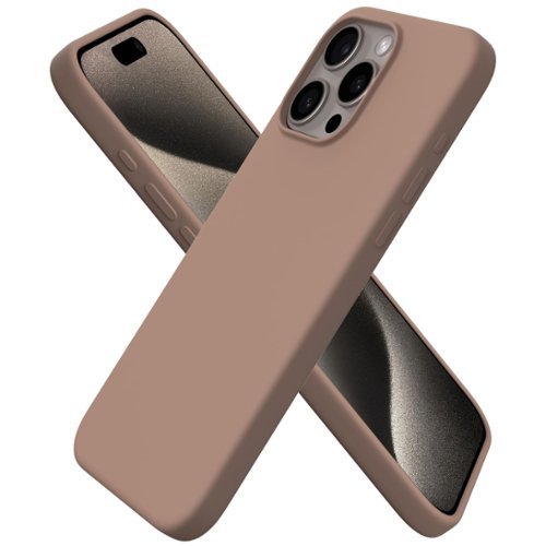 Ornarto - Compatible with iPhone 15 Pro Max Case 6.7", Slim Liquid Silicone Full Covered Protective Cover - Light Brown-Front_Standard 