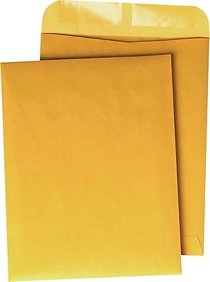 Quality Park - Gummed Kraft Open-End Catalog Envelopes, 6" x 9", 100/Bx - Brown