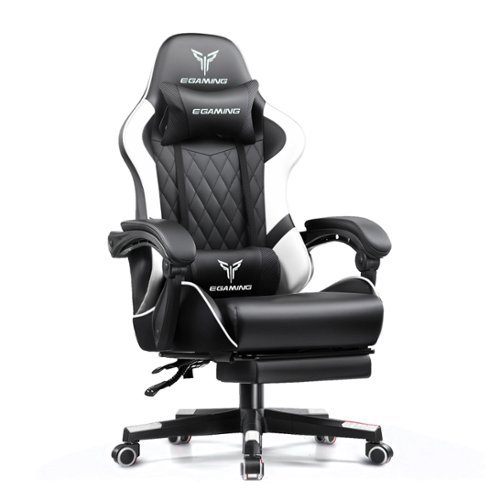 GTPlayer - PU leather Gaming Chair Ergonomic Computer Chair - White-Front_Standard 
