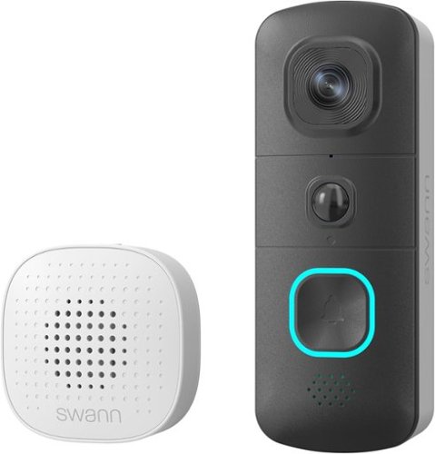  Swann - EVO HD Wi-Fi Video Doorbell: Wired or wire-free, motion detection, night vision, 2-way talk, local/cloud storage - BLACK