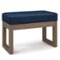 Simpli Home - Milltown Footstool Small Ottoman Bench - Distressed Dark Blue-Front_Standard