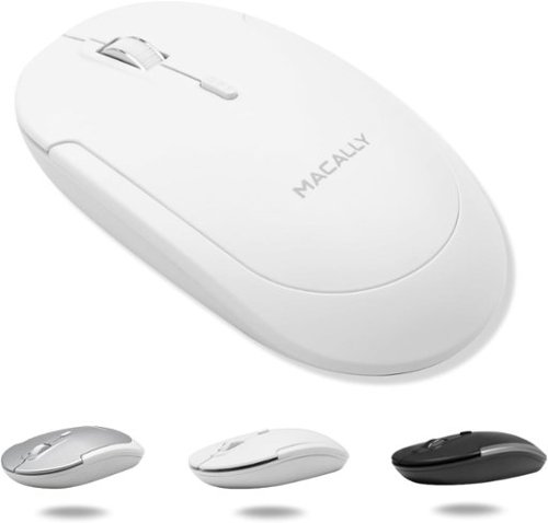 Macally - Wireless Bluetooth Mouse for Mac, MacBook Pro/Air, iPad, and PC - Wireless - White-Front_Standard 