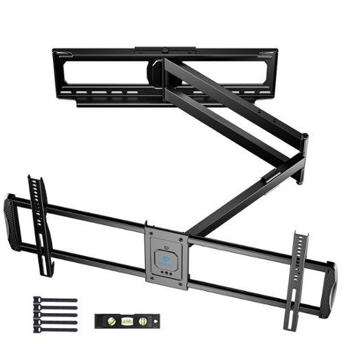 Perlesmith - 37"–86" Full-Motion TV Mount with 43" Extension, Model PSLF22B - Black-Front_Standard 