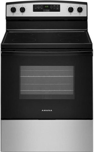 Amana - 4.8 Cu. Ft. Freestanding Electric Range with Extra-Large Oven Window - Stainless Steel-Front_Standard 