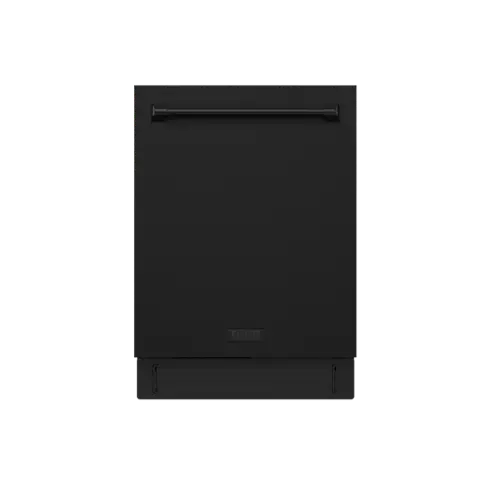 Front. Thor Kitchen - 24" Top Control Built-In Dishwasher Stainless Steel Tub with 3rd Rack, 47 dBA - Matte Black.