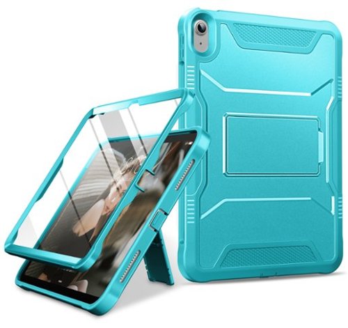 DTTO - Shockproof Case for iPad A16 11-inch & ipad 10th10.9-inch with Built-in Screen Protector, Full Body Protective Cover - Cyan Blue-Front_Standard 