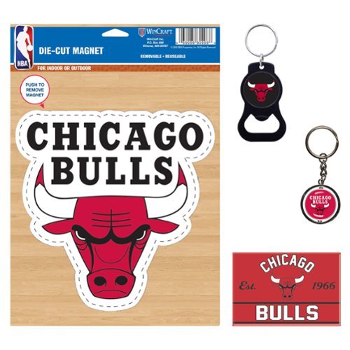 WinCraft - Chicago Bulls 4-Pack Key Rings and Magnets Set - Multicolor-Front_Standard 