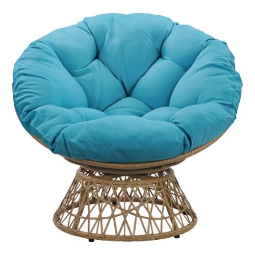 OSP Home Furnishings - Papasan Chair - Blue
