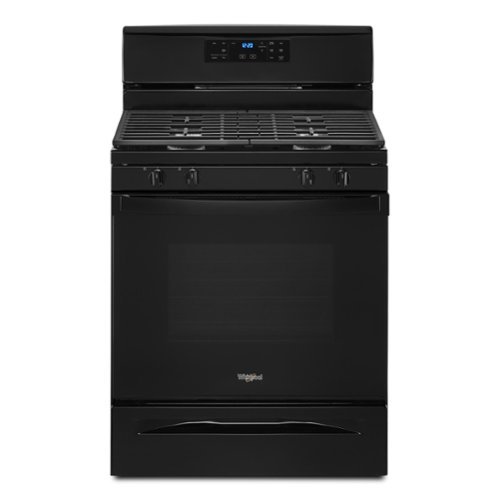 Whirlpool - 5.0 Cu. Ft. Freestanding Single Oven Gas Range with Two SpeedHeat Burners - Black-Front_Standard 