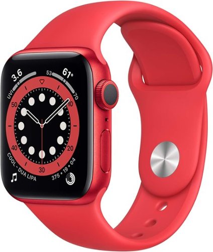 Refurbished Excellent - Apple Refurbished Watch Series 6 Aluminum 44mm A2292 (GPS Only, No Cellular) - Red - (2020)-Front_Standard 