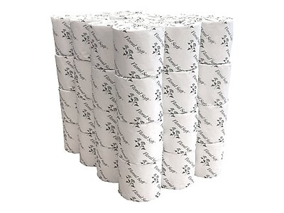 Floral Soft - 2-Ply Standard Toilet Paper, 400 Sheets/Roll, 48 Rolls/Case (B448) - White