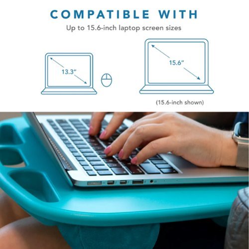 LapGear MyDesk Lap Desk for 15.6 Laptop - Turquoise WORLDWIDE DELIVERY