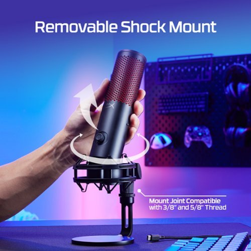 HyperX QuadCast 2 Wired Multi-Pattern USB Electret Condenser Microphone - Frost/Blue GLOBAL SHIPPING