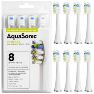 AquaSonic - ProFlex Brush Heads - 8 Pack - white