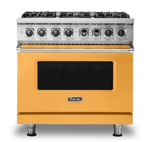 Viking - 36-Inch Dual Fuel Freestanding Range - Daffodil-Front_Standard 