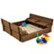 Best Choice Products - Large Outdoor Wooden Sandbox for Kids with Cover and Bench Seats Support up to 220 lbs - Walnut-Front_Standard