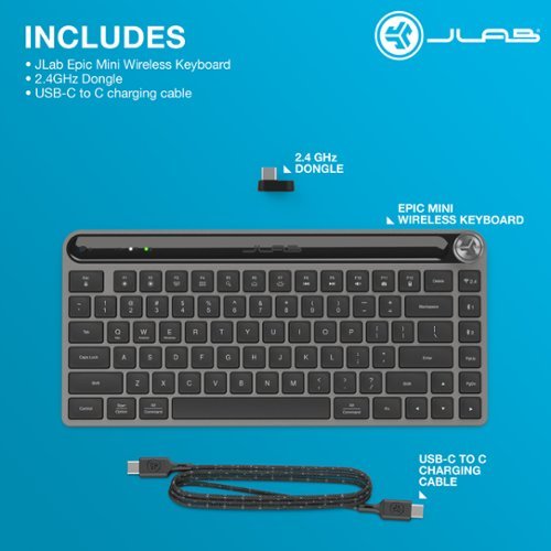 JLab Epic Mini Advanced Multi-Device Wireless Keyboard - black WORLDWIDE DELIVERY