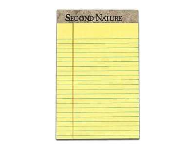 TOPS - Second Nature Notepads, 5" x 8", Narrow, 50 Sheets/Pad, 12 Pads/Pack (TOP 74840) - Canary