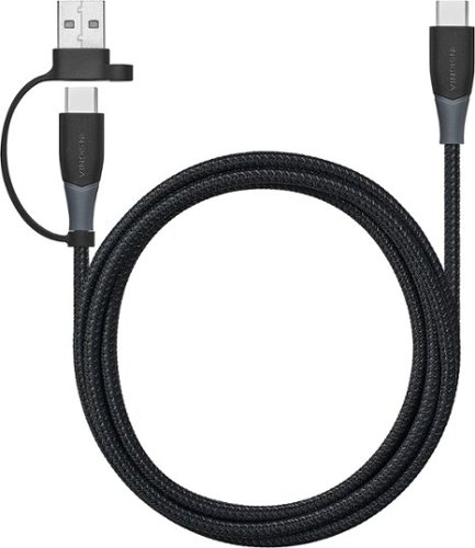 Insignia™ 6’ 2-in-1 USB-C to USB-C Charge-and-Sync Cable with USB Adapter - Black BUY IN EUROPE