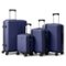 Winado - 16"/20"/24"/28" Carry on 4 Piece PP Hardside Luggage Suitcase Set with Built-in Lock Spinner Wheels for Travel Business - Navy Blue-Front_Standard