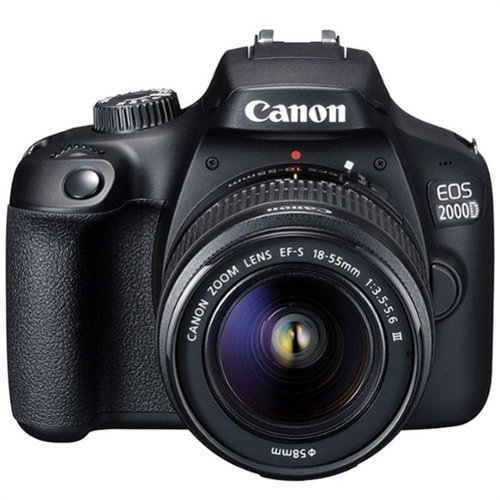 Canon - EOS 2000D / Rebel T7 24.1MP CMOS 1080p DSLR Camera + EF-S 18-55mm Lens- International Version - Black-Front_Standard 