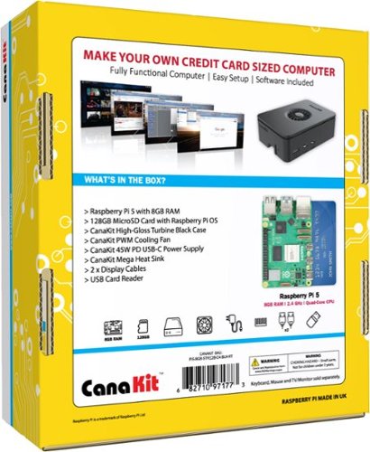 CanaKit Raspberry Pi 5 Starter Kit Turbine (8GB) Black PI5-8GB