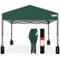 Best Choice Products - 8x8ft Easy Setup Pop Up Canopy w/ 1-Button Setup, Wheeled Case, 4 Weight Bags - Dark Green-Front_Standard
