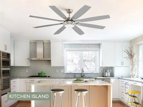 Siljoy - 72-in Ceiling Fan with or oak Color Blades Ceiling Fan With Light-Remote Included - Nickel-Front_Standard 
