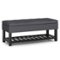 Simpli Home - Cosmopolitan Storage Ottoman Bench with Open Bottom - Slate Grey-Front_Standard