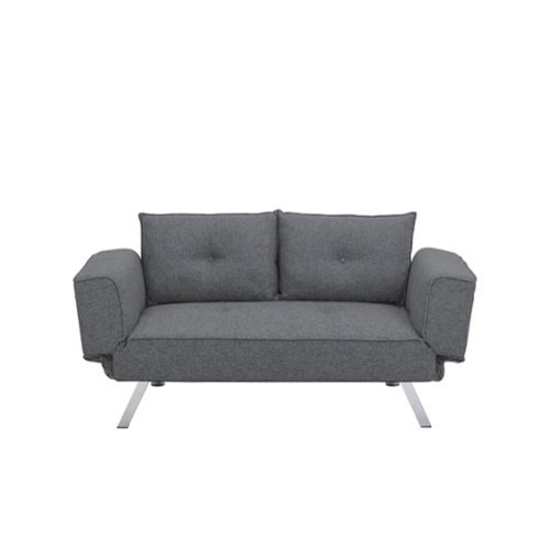 Serta - Molecule Casual Convertible Sofa - Dark Grey-Front_Standard 