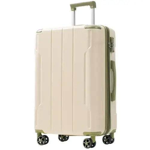 Front. Vulpecula Spade - 28 Inch Expandable Checked Luggage, Hardshell ABS Large Suitcase with Spinner Wheels, TSA Lock, Lightweight Travel - White Green Single.