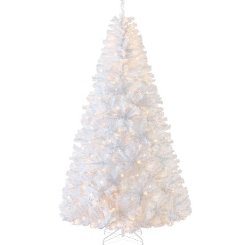 Best Choice Products - 7.5ft Pre-Lit Premium Hinged Artificial Christmas Pine Tree w/ 550 Lights, Metal Stand, 1,350 Tips - White Lights-Front_Standard 