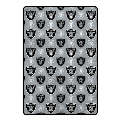 Pegasus - Las Vegas Raiders 66" x 95" Oversized Logo Roll Ultra Cozy Blanket - Multicolor-Front_Standard 