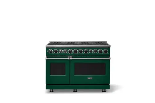 Front. Viking - 48 in. Wide 8 Burner Dual Fuel Sealed Burner Range - Ivy.