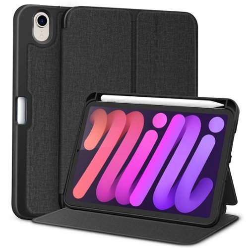 DTTO - Case for iPad mini 7 (A17 Pro) Case 2024, iPad mini 6th Generation Case 2021, with Pencil Holder, Multi-Angle Stand - Black-Front_Standard 