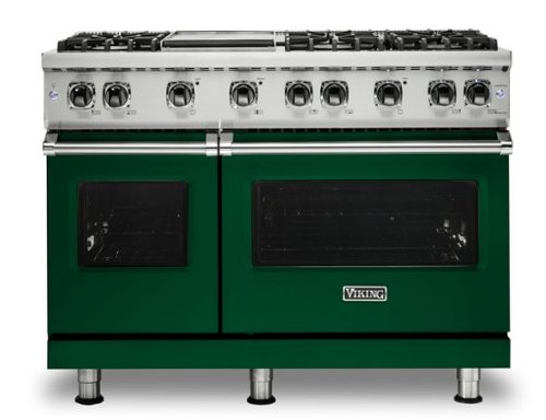 Viking - 6.1 Cu. Ft. 48"W. Professional 5 Series Freestanding Double Oven Liquid Propane Gas Convection Range - Ivy-Front_Standard 