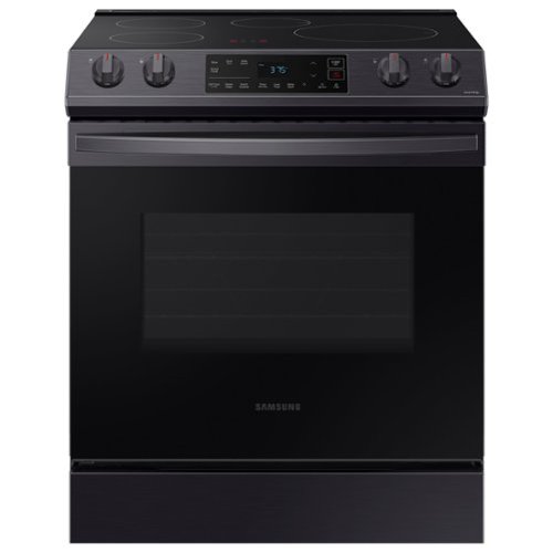 Samsung - 6.3 cu. ft. Smart Instant Heat Slide-in Induction Range - Black Stainless Steel-Front_Standard 
